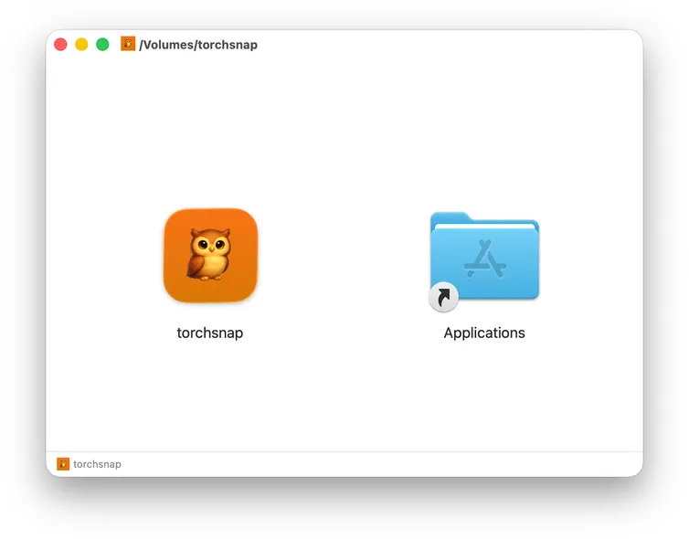 Torchsnap DMG installer window